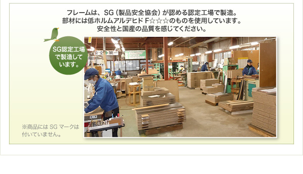 フレームはSGが認める認定工場で製造。