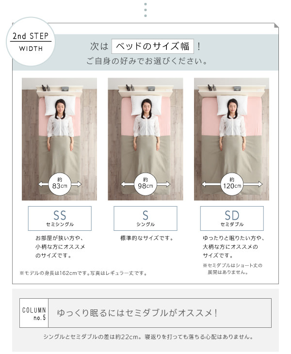 ベッドのサイズ幅