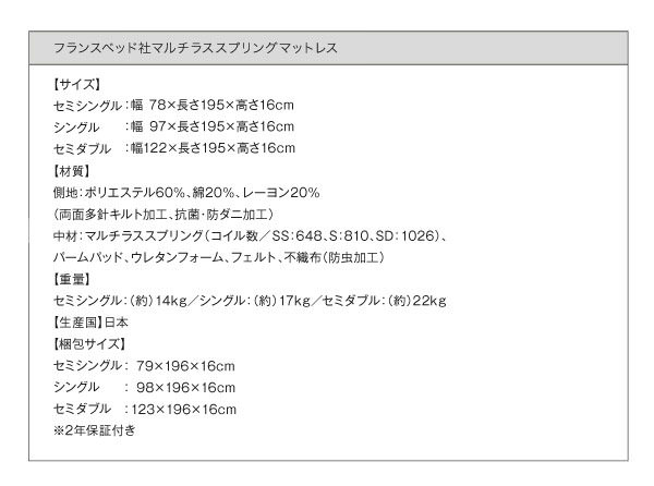 マルチラスマットレス詳細
