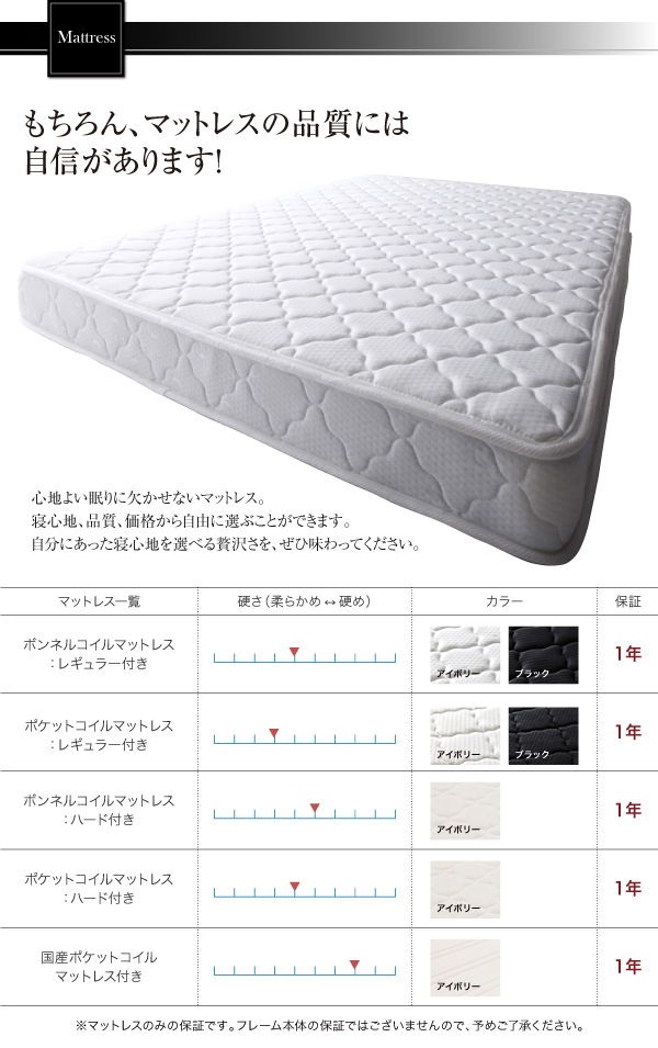 マットレスの品質にも自信があります。