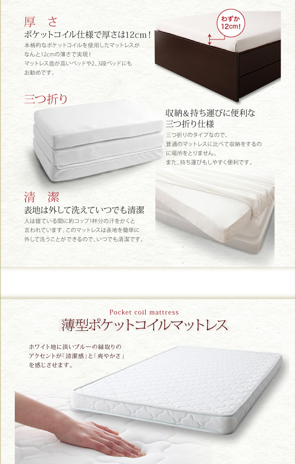薄型ポケットコイルマットレス