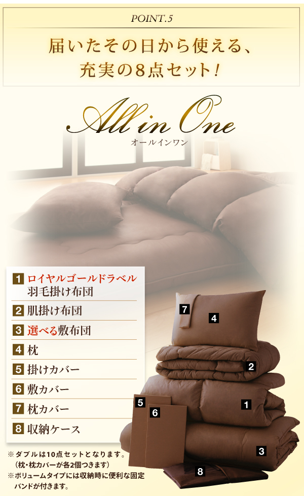 届いたその日から使える、充実の8点セット!