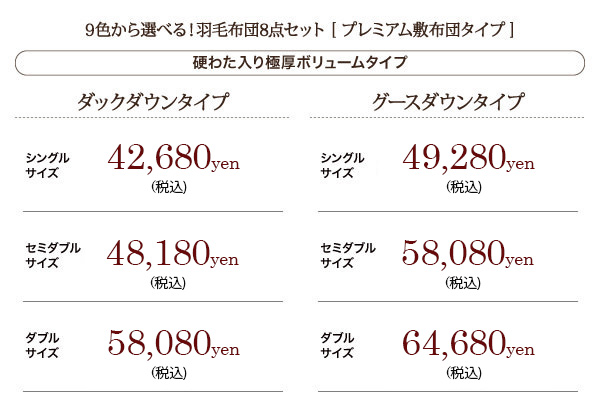 極厚ボリュームタイプ価格