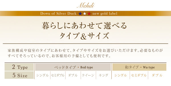選べるタイプとサイズ