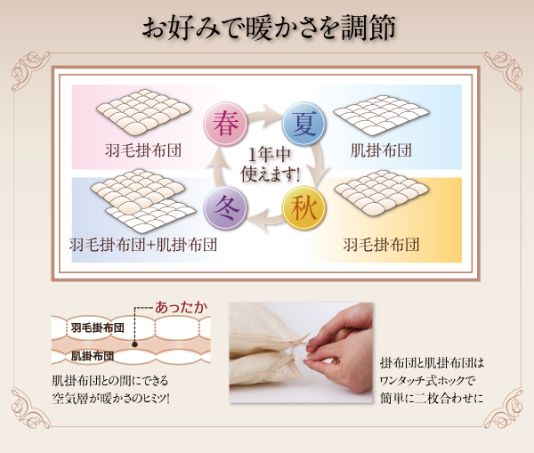 お好みで暖かさを調節