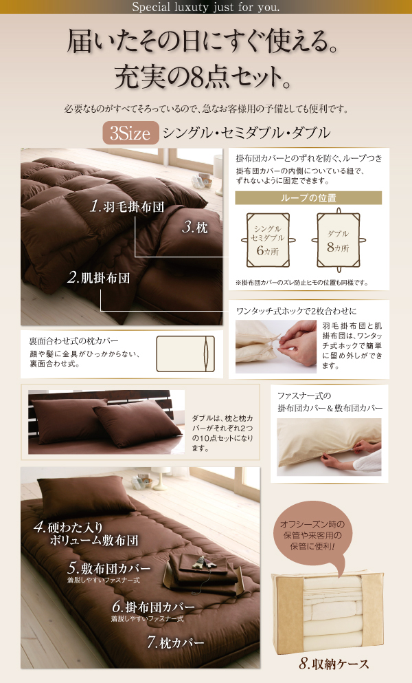 その日にすぐに使える充実の8点セット