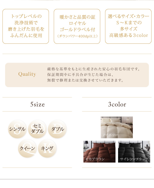 サイズとカラーバリエーション