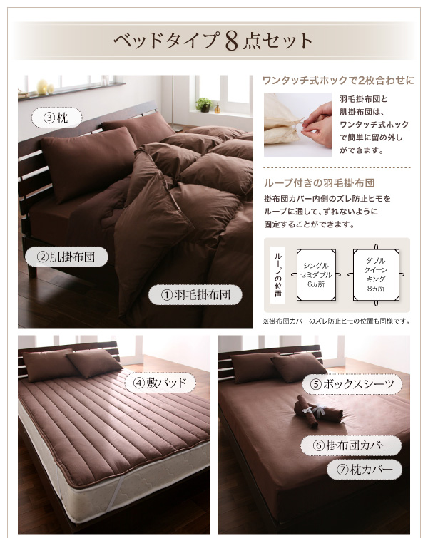 ベッドタイプ8点セット