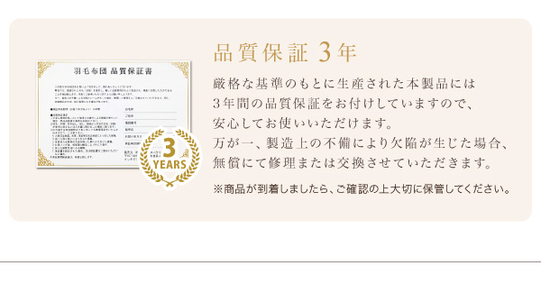 品質保証3年