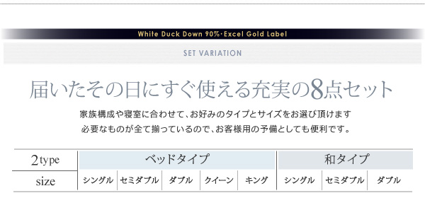 届いてすぐに使える8点セット