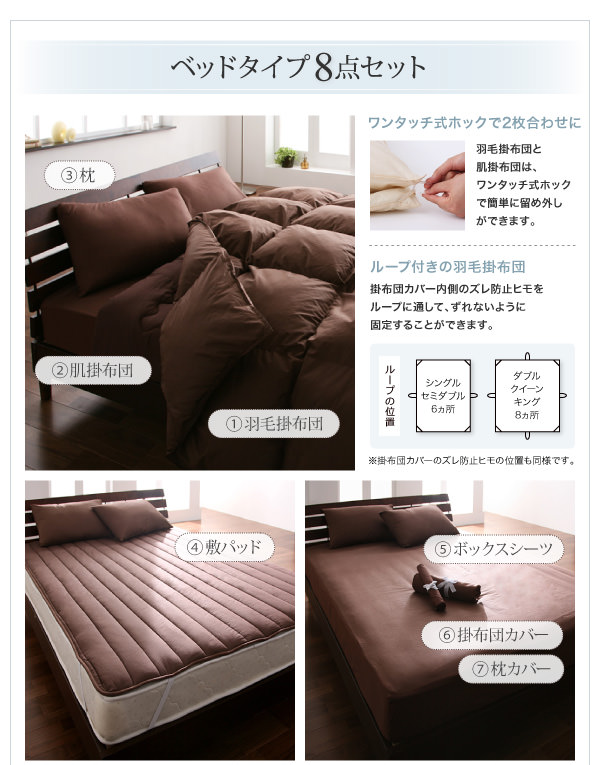 ベッドタイプ8点セット