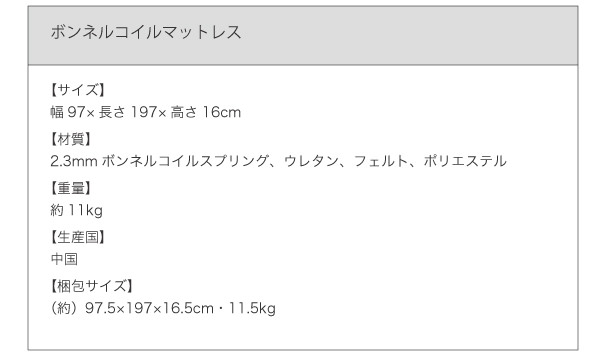 ボンネルコイルマットレス詳細