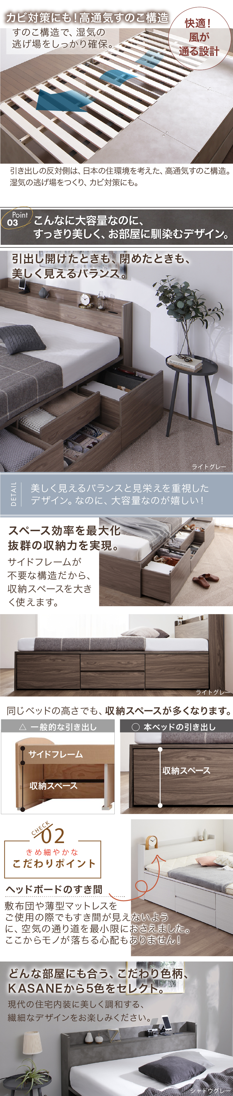 高通気性すのこ採用