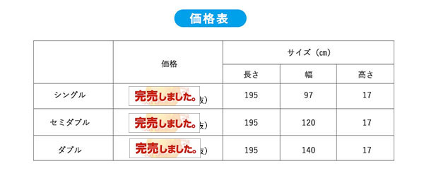 タイプ別価格
