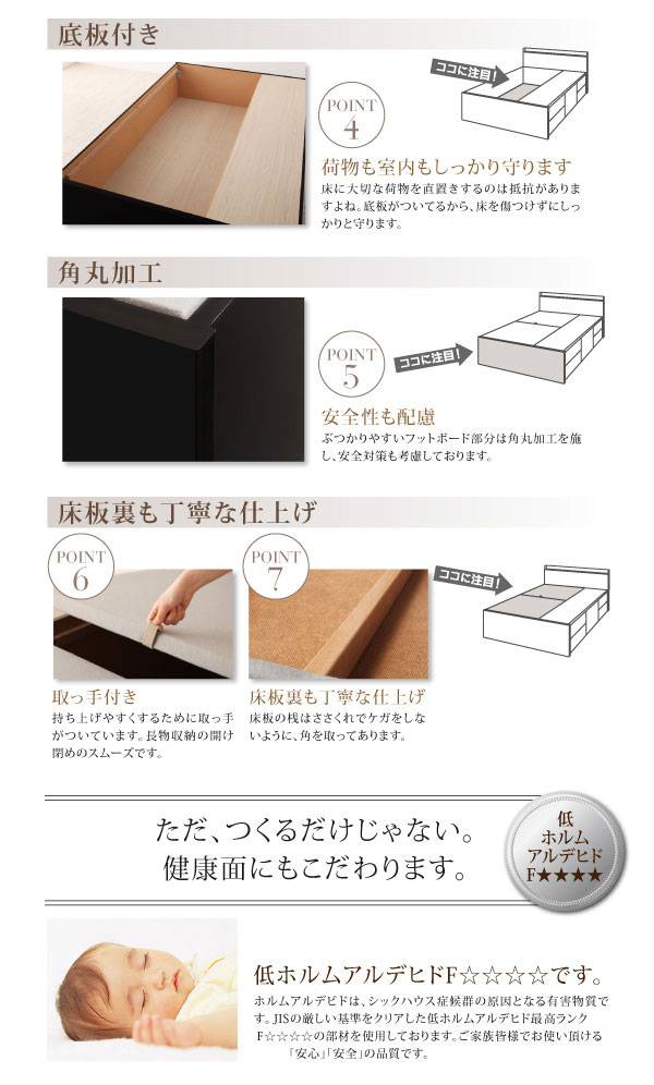 大容量 日本製チェストベッド【Amario】アーマリオ ベッドフレームのみ セミダブル