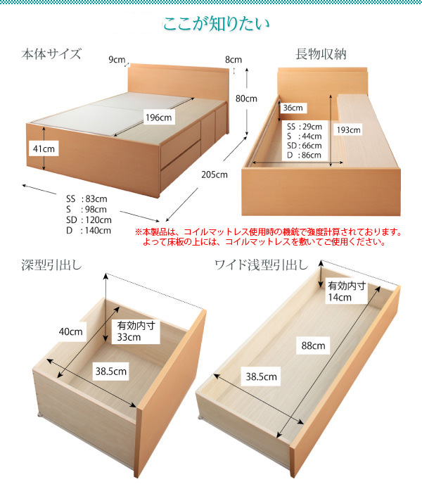 日本製大容量チェストベッド【Auxilium】 アクシリム ベッドフレームのみ セミシングル
