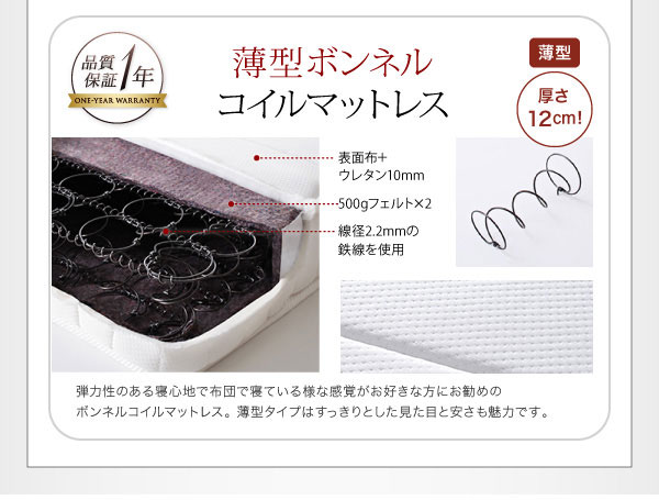 薄型ボンネルコイルマットレス