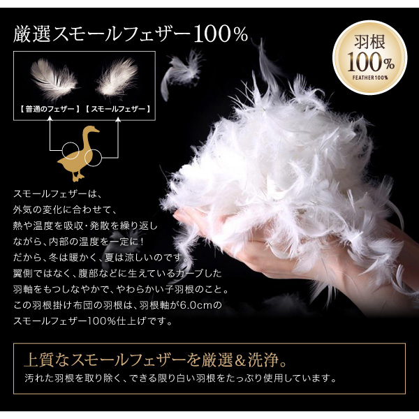 厳選スモールフェザー100%