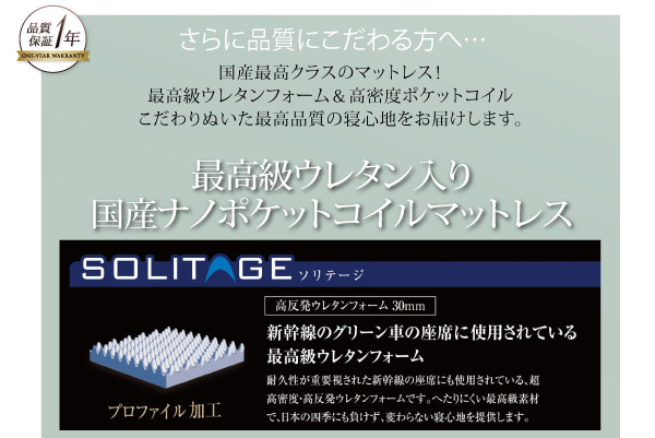 最高級ウレタン入り国産ナノポケットコイルマットレス