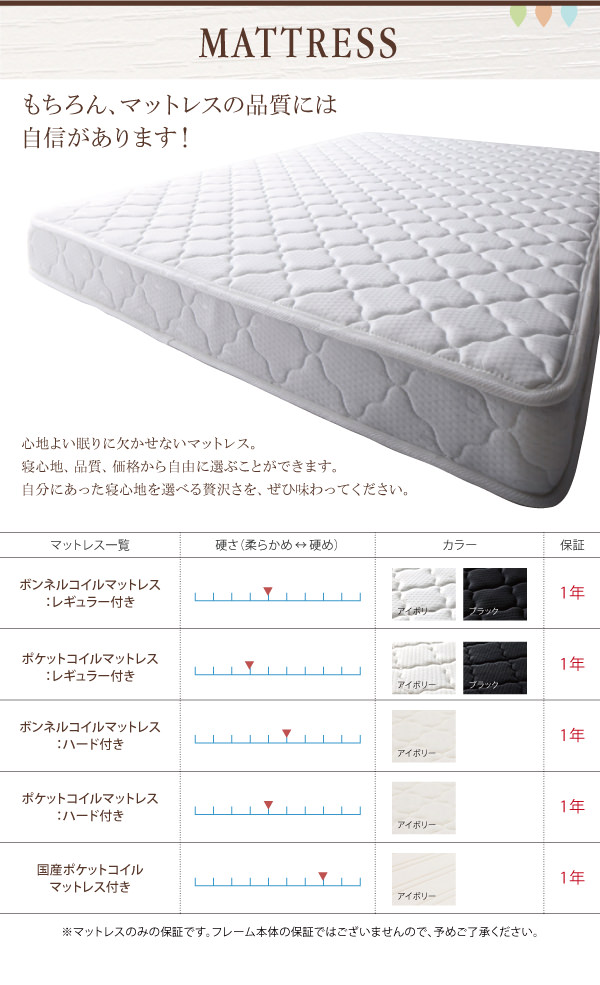 マットレスにも自信があります。