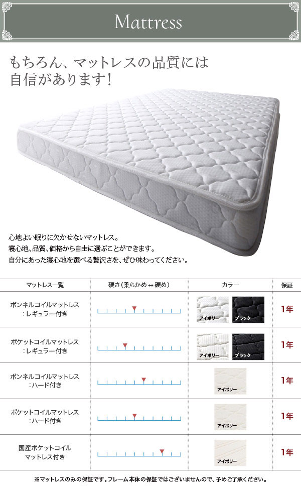 マットレスの品質にも自信があります。