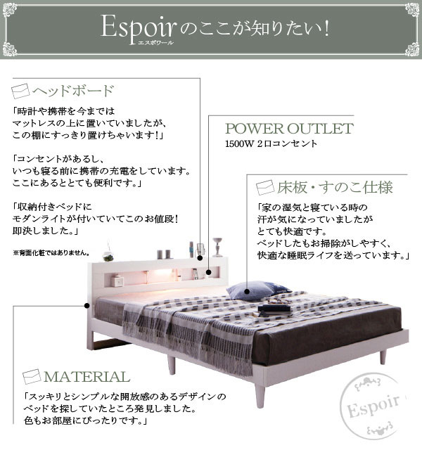 デザインベッド【Espoir】エスポワールのここがもっと知りたい!