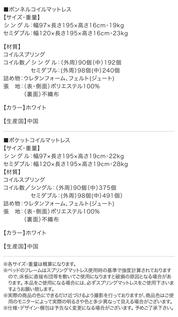 マットレス詳細