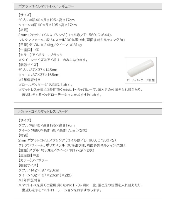 ポケットコイルマットレス詳細