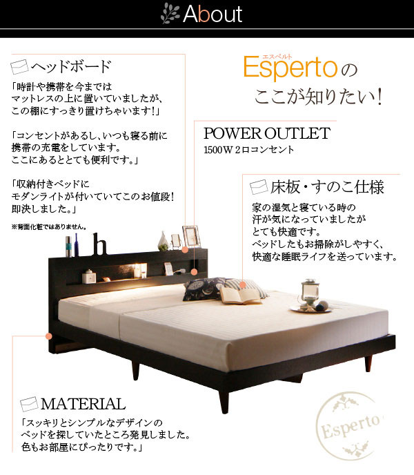 デザインベッド【Esperto】エスペルトのここが知りたい!