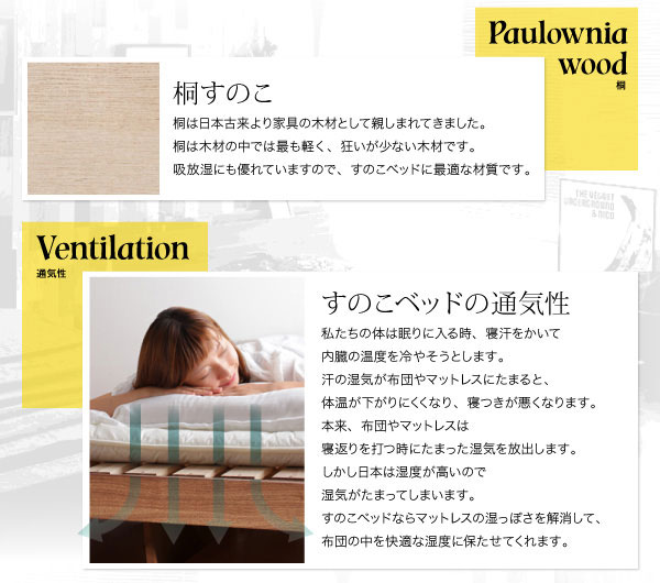 桐すのこの通気性