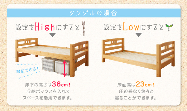 とこ板の高さは2段調節可能