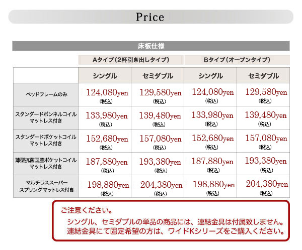 床板タイプ価格
