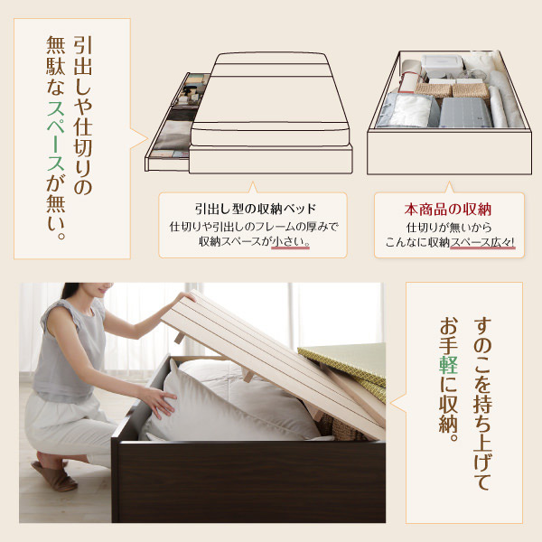 連結式ベッド | 布団が収納できる畳連結ベッド【陽葵 】ひまり い草畳
