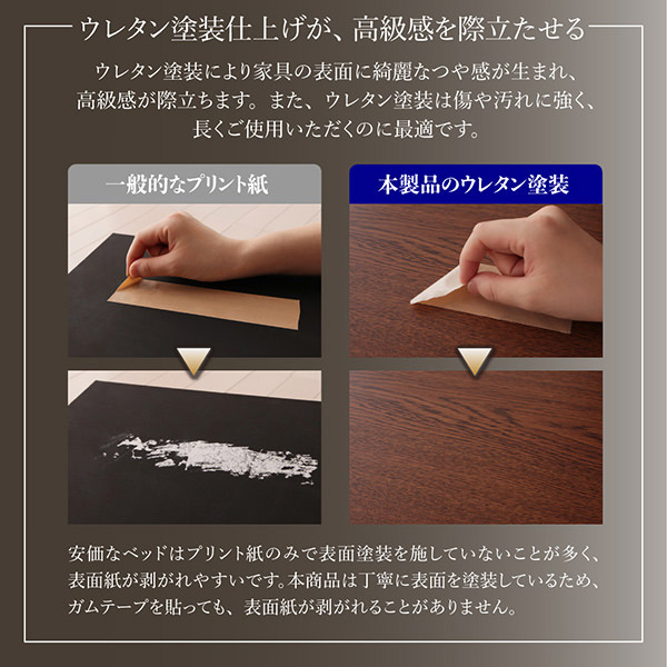 ウレタン塗装仕上げが、高級感を際立たせる
