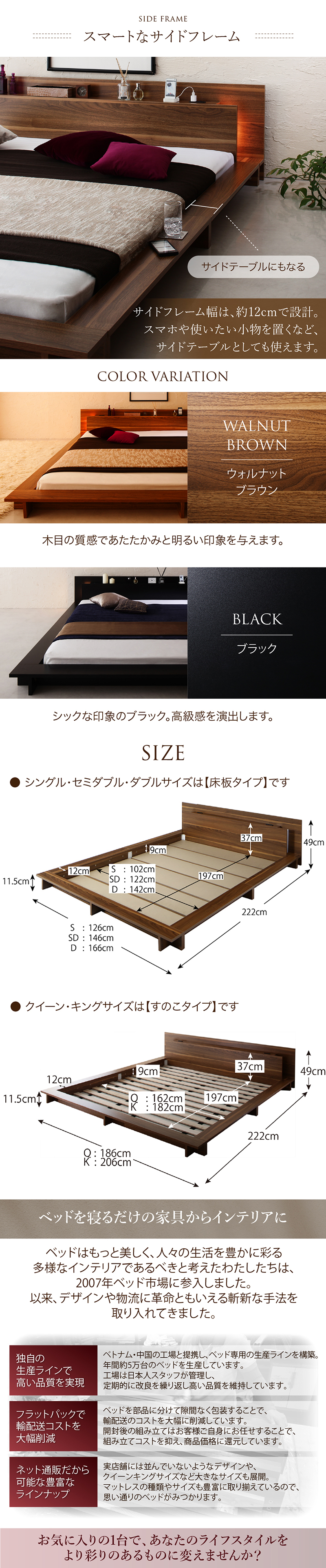 スマートなサイドフレーム