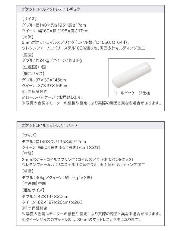 ポケットコイルマットレス詳細
