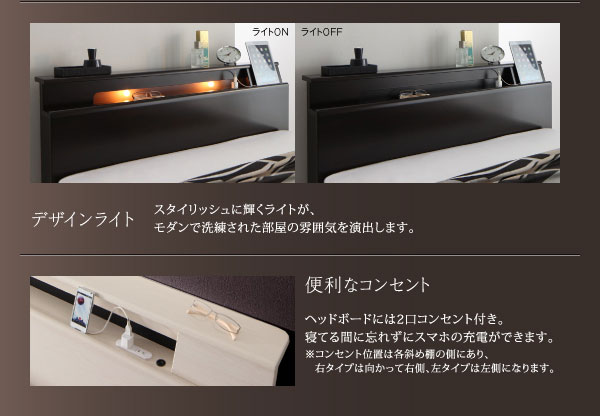 デザインライトとコンセント付き