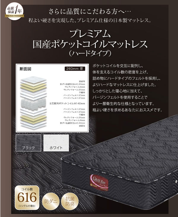ハイグレード国産ポケットマットレス