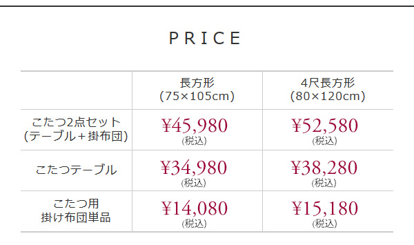 価格表