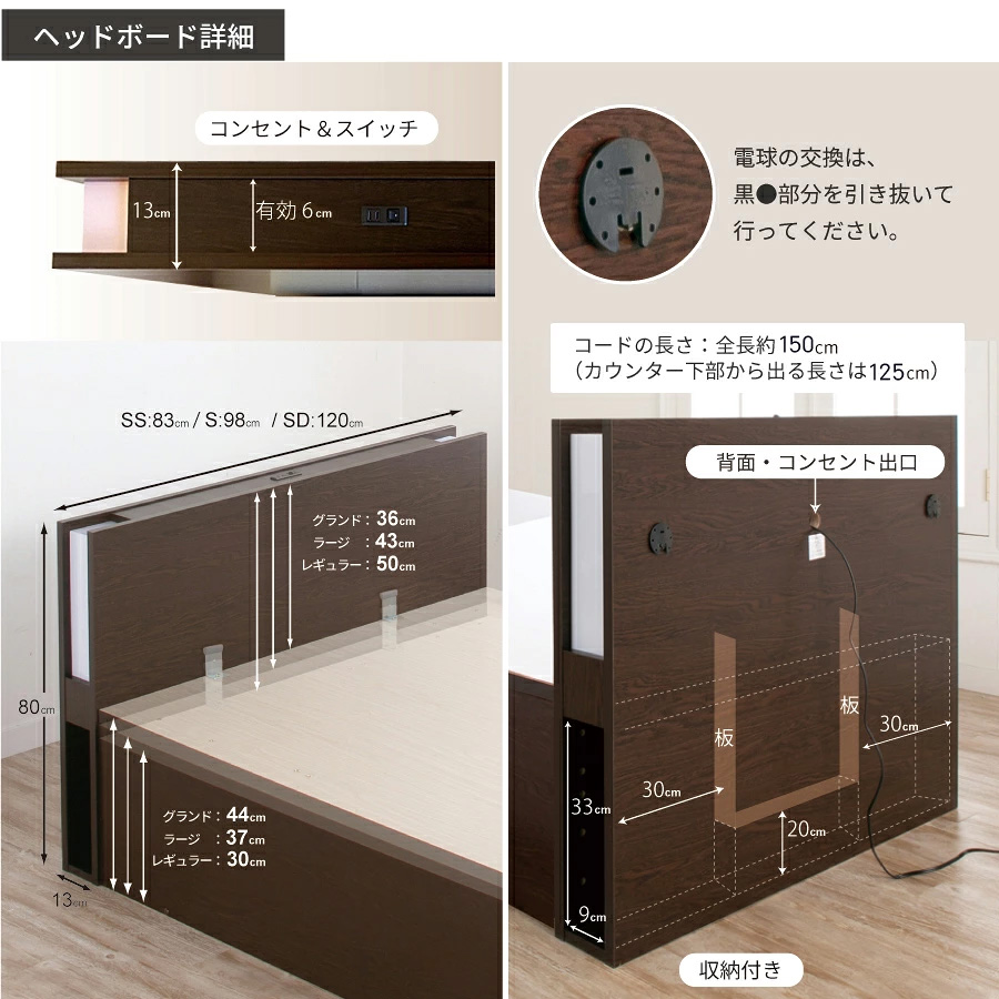 ヘッドボードサイズ