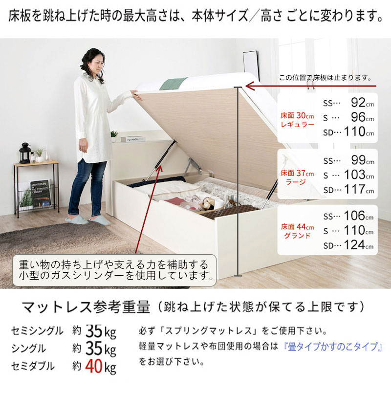 横開き開閉時の最大高さ