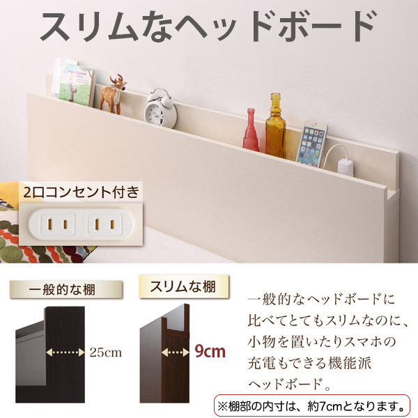便利なスリムヘッドボード