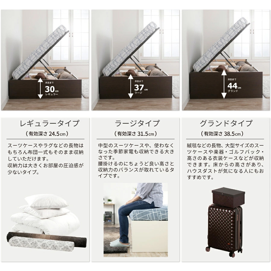 各タイプの高さ