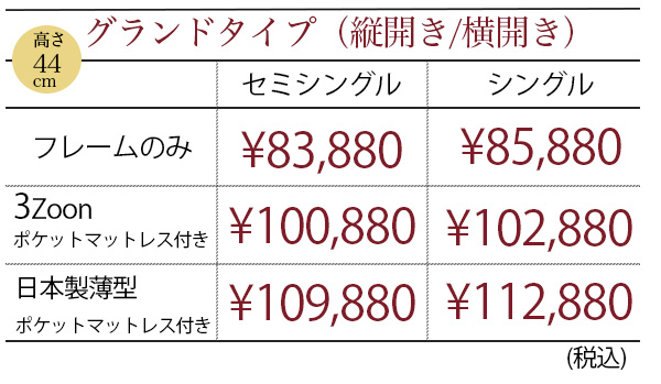 グランドタイプ価格表