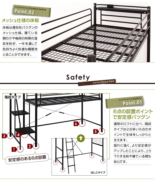 メッシュ仕様の床板