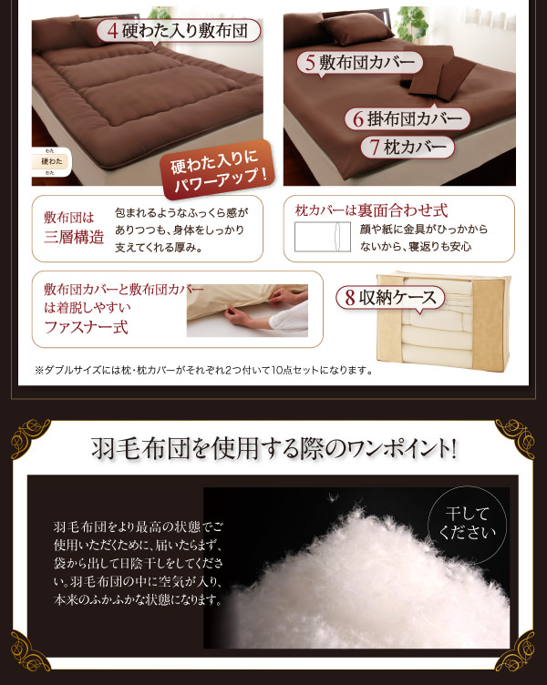 羽毛ぶとんを使用する際のワンポイント