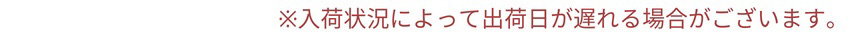 入荷状況によって出荷日が遅れる場合がございます。