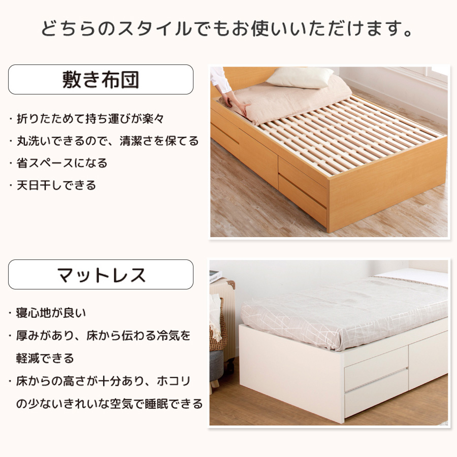 敷布団でも使用可能です。