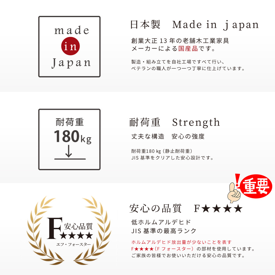 安全安心の日本製