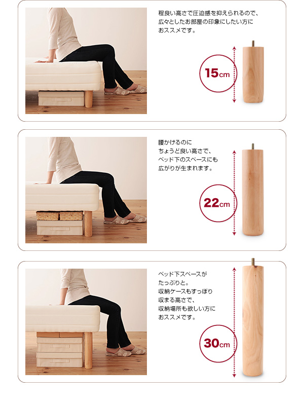 3種類の脚の長さ